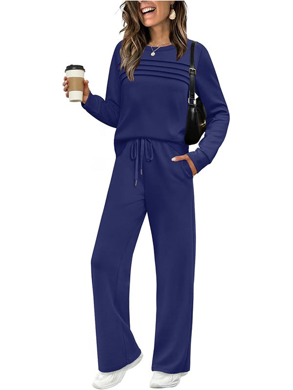 🔥LAST DAY SALE 60% OFF✨💐Women's Crew Neck Top & Drawstring Pants Set