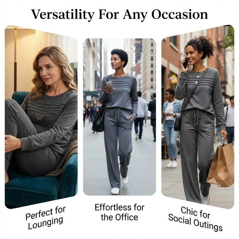 🔥LAST DAY SALE 60% OFF✨💐Women's Crew Neck Top & Drawstring Pants Set